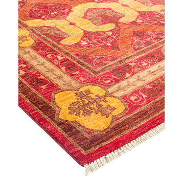 Arts and Crafts, One-of-a-Kind Hand-Knotted Area Rug Red, 5'10"x8'10"