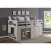 Donco Kids Sweet Dreams Twin Solid Wood Low Loft Bed in White and Gray