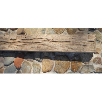 Distressed Fireplace Mantle, 48", Plain