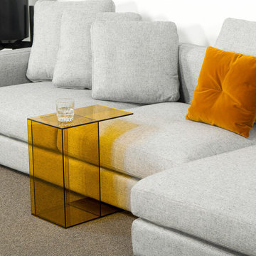 Modern Glass and Lucite Side End Tables