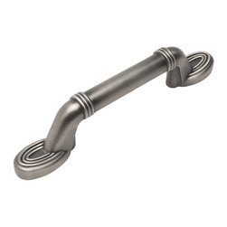 Cosmas - Cosmas 4577AS Antique Silver Cabinet Pull, 3" Hole Centers, Set of 10 - Cabinet And Drawer Handle Pulls