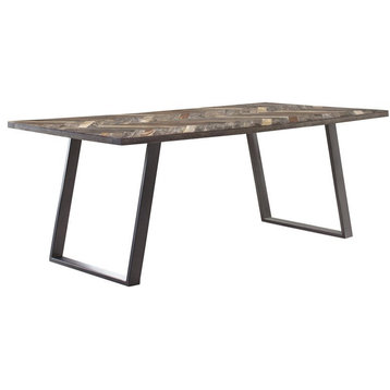 Coaster Farmhouse Rectangular Wood Dining Table with Sled Leg in Gray