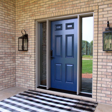 Navy Blue Ensemble Entry Door with Sidelites - Eau Claire, WI