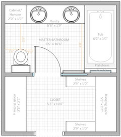 Need help with bathroom layout to maximize closet and storage!