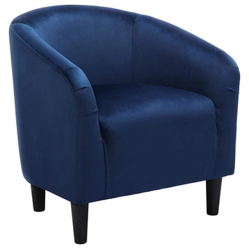 Modern Velvet Club Chair Accent Arm Chair Comfy Single Sofa