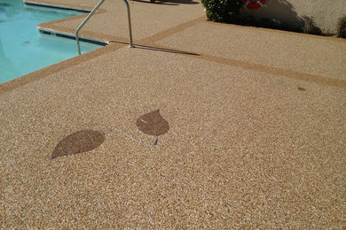 Pebble Pool Deck with Pool Coping
