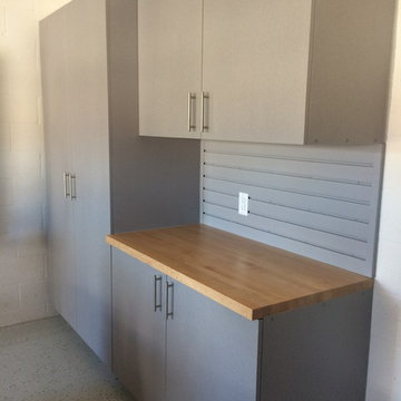 Silver Frost Cabinets + Butcher Block Top in Sarasota, Florida