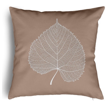 Leaf Study Accent Pillow With Removable Insert, Mauve, 20"x20"