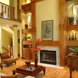 Foto på ett funkis vardagsrum