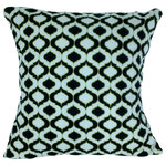 BohoCHIC Maui - Black White Gold Print Pillow Cover by BohoCHIC Maui - Enhance your bedroom, sitting room, or office with this black and white with gold print pattern handmade pillow cover, with lined black organza back. Envelope opening. Made in Maui. (Does not include insert).