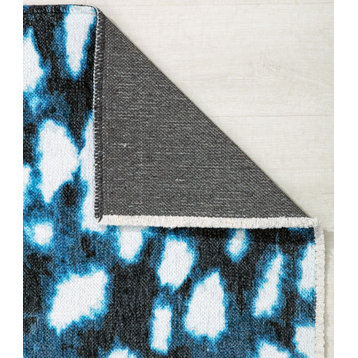 Serafina Soft Spot Geometric Contemporary Blue Area Rug, 7'10"x10'0"