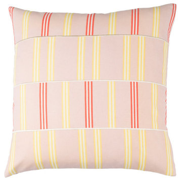 Lina by Surya Poly Fill Pillow, Pale Pink/Butter/White, 18' x 18'
