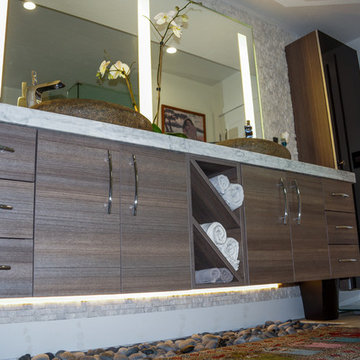 Contemporary Bathroom with Floating Cabinets