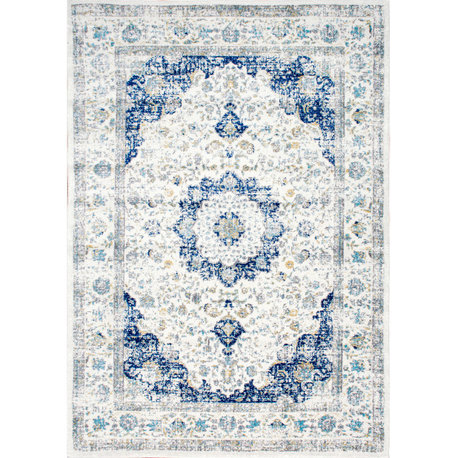 Nuloom Traditional Medallion Verona Rug, Blue 5'x7'5"