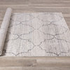 Flynn Collection Gray White Ogee Rug, 6'7"x9'6"