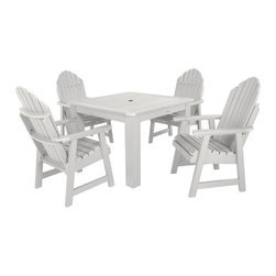 Highwood USA - Hamilton 5-Piece Square Dining Set, White - Outdoor Dining Sets