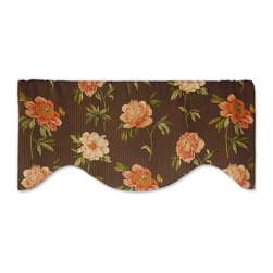 Priority Home and Design - Waverly Ashton Peony Brown Valance - Valances
