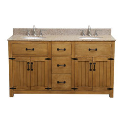Art Deco 60 inch Double Sink Bathroom vanity - Bathroom Vanities And Sink Consoles