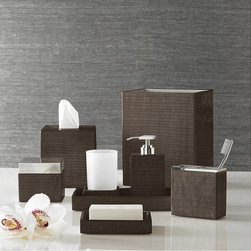"Delano" Resin Bath Accessories in Chestnut by Kassatex from Kellsson Home Linen - Bathroom Accessories