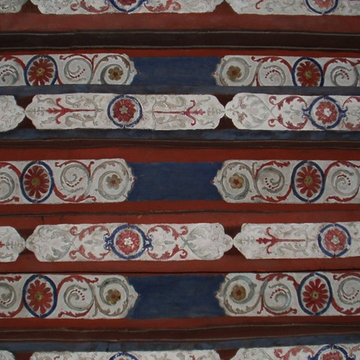 Papier maché. Décors sur un plafond .