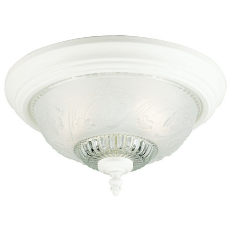 Westinghouse 2-Light Flush Mount Floral & Leaf Glass Ceiling Fixture