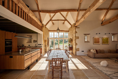 Design ideas for a farmhouse dining room in Gloucestershire.