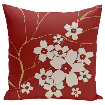 Polyester Outdoor Pillow, Floral