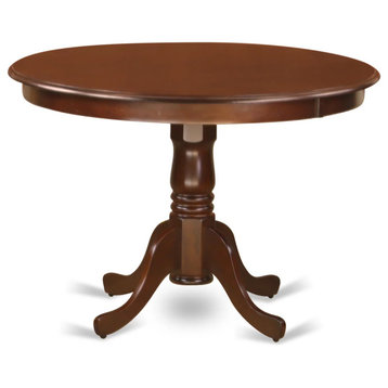5 Pieces Dining Set, Pedestal Table With Round Top & 4 Chairs, Faux Leather Seat