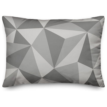 Gray Geometric Shapes Pattern Throw Pillow