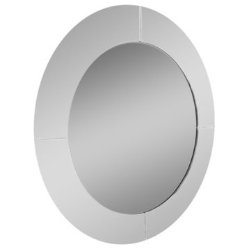 24" Round Overlay Frameless Mirror with Polished Beveled Edges
