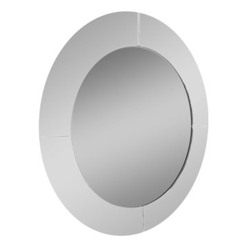 24" Round Overlay Frameless Mirror with Polished Beveled Edges