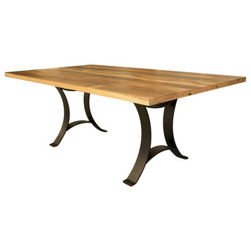 Boone Dining Table, Reclaimed Barnwood, Natural, 42x120, 2 Breadboard Exts
