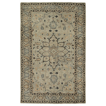 Kaleen Herrera Hand-knotted Hra03-102 Pewter Green 2' X 3' Rectangle