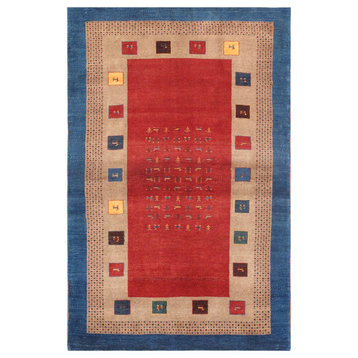 Pasargad Tribal Collection Hand-Knotted Lamb's Wool Area Rug- 3'11" X  6' 3"