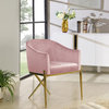 The Parker Dining Chair, Velvet, Pink, Gold Legs