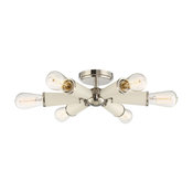 Crystorama Zodiac 6 Light Polished Nickel Ceiling Mount