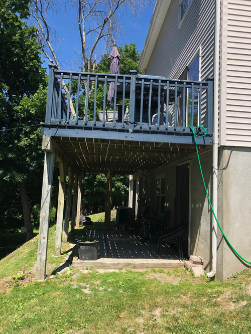 Ideas for deck design under balcony