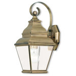 Livex Lighting Lights - Exeter Outdoor Wall Lantern, Antique Brass - Finished in antique brass with clear beveled glass, this outdoor wall lantern offers plenty of stylish illumination for your home's exterior.