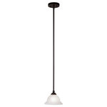 Livex Lighting - North Port Mini Pendant, Black - This mini pendant adds a clean, transitional, luminance to your decor. The black finish contrasts with white alabaster glass resulting in a distinctive lighting accent.