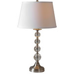 Renwil Inc - Renwil Inc JONL012 Venezia - One Light Small Table Lamp (Set of 2) - The Venezia table lamps feature bodies composed of crystal spheres and a satin nickel plated bases. Topped with off-white linen shades. Sold as a set of 2.Shade Included: TRUEArtist: Jonathan Wilner* Number of Bulbs: 1*Wattage: 100W* BulbType: E27* Bulb Included: No
