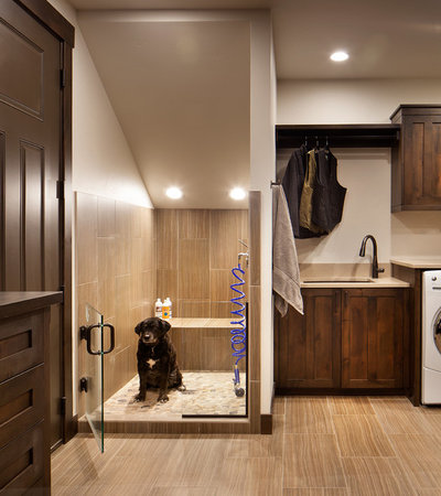 Rustic Laundry Room by Sage Interior Design