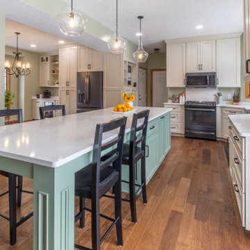 Transitional Kitchen With Over-Sized Island