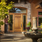 Arched double entry doors