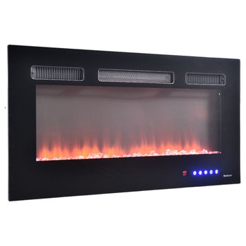 Electric Fireplace with Remote, Wall-mount/Fully embedded/Semi-embedded, 36"