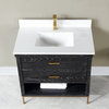 Kesia Black Oak Bathroom Vanity Set, 36", Without Mirror