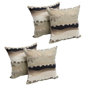 17" Tapestry Throw Pillows With Inserts, Set of 4, Dessert Horizon
