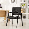 Keith Leather Reception Chair, Black, Black