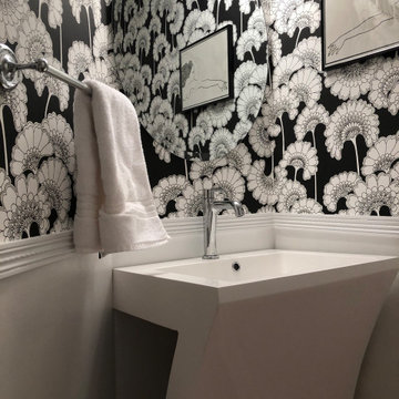Powder Room in Black and White