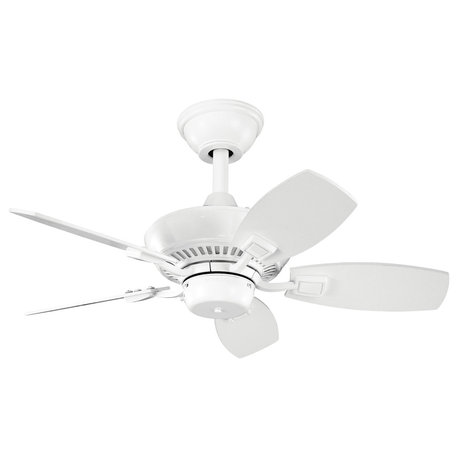 30" Canfield Fan, White/White Blades