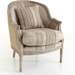 Striped Linen Gondola Berg&egrave;re - Armchairs And Accent Chairs